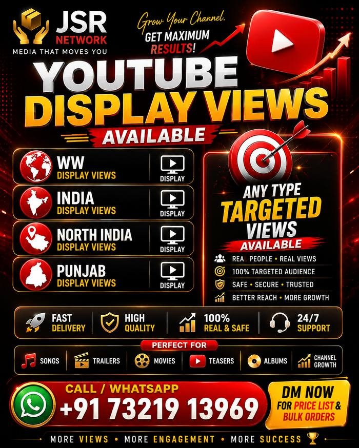 JSR Network regional YouTube display ad targeting campaign for worldwide, India, North India and Punjab audiences